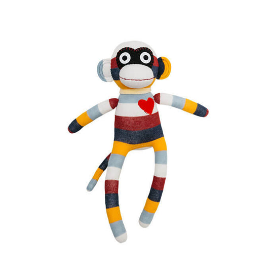 HICK UPs Kuscheltier Sockenaffe Midi Streifen burgund/grau/orange 115L124