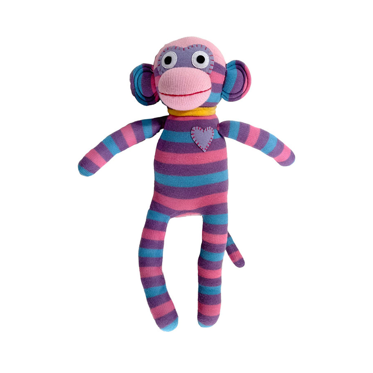 HICK UPs Kuscheltier Sockenaffe Midi Streifen rosa/lila 115L235