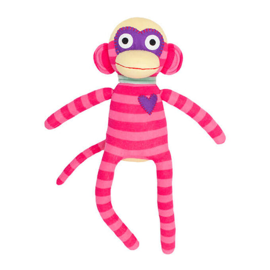HICK UPs Kuscheltier Sockenaffe Midi Streifen rosa/pink 115L50