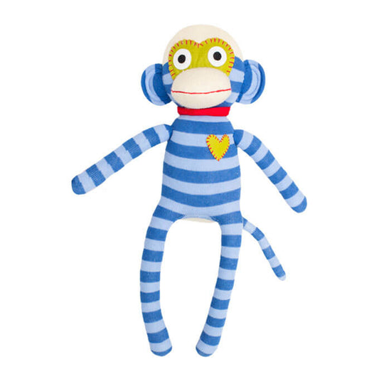 HICK UPs Kuscheltier Sockenaffe Midi Streifen blau/hellblau 115L53