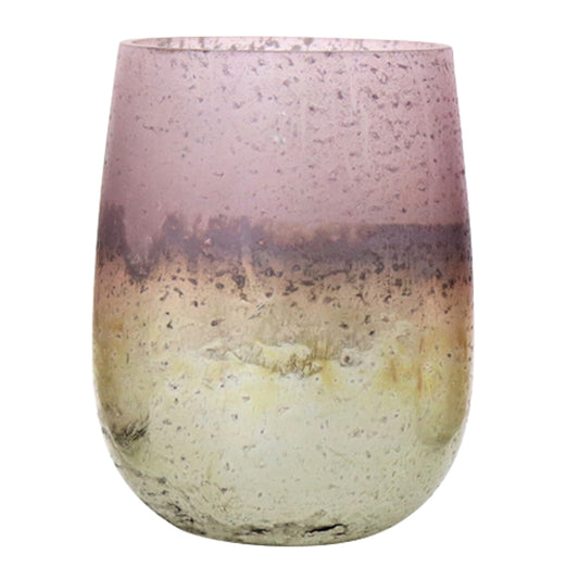 Windlicht 1748 rosa Glas 7x10 cm