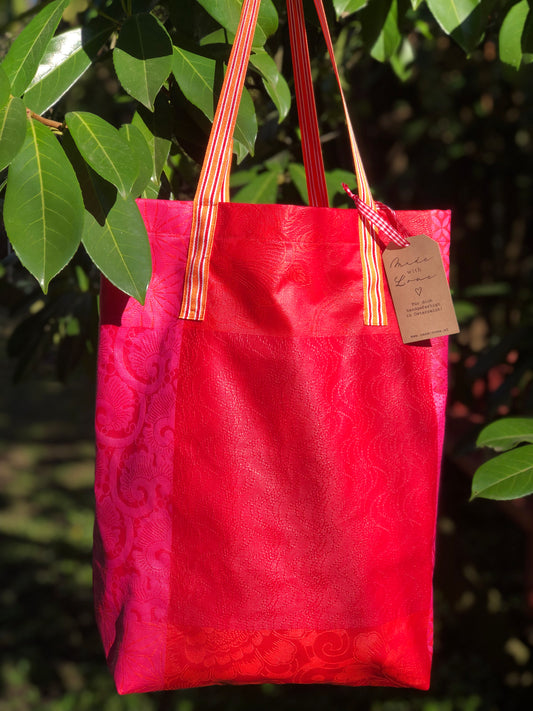 CASAROSA Shopping-Bag, rot pink #040425 aus Baumwolle, wasser- und schmutzabweisend, 29x40x13 cm