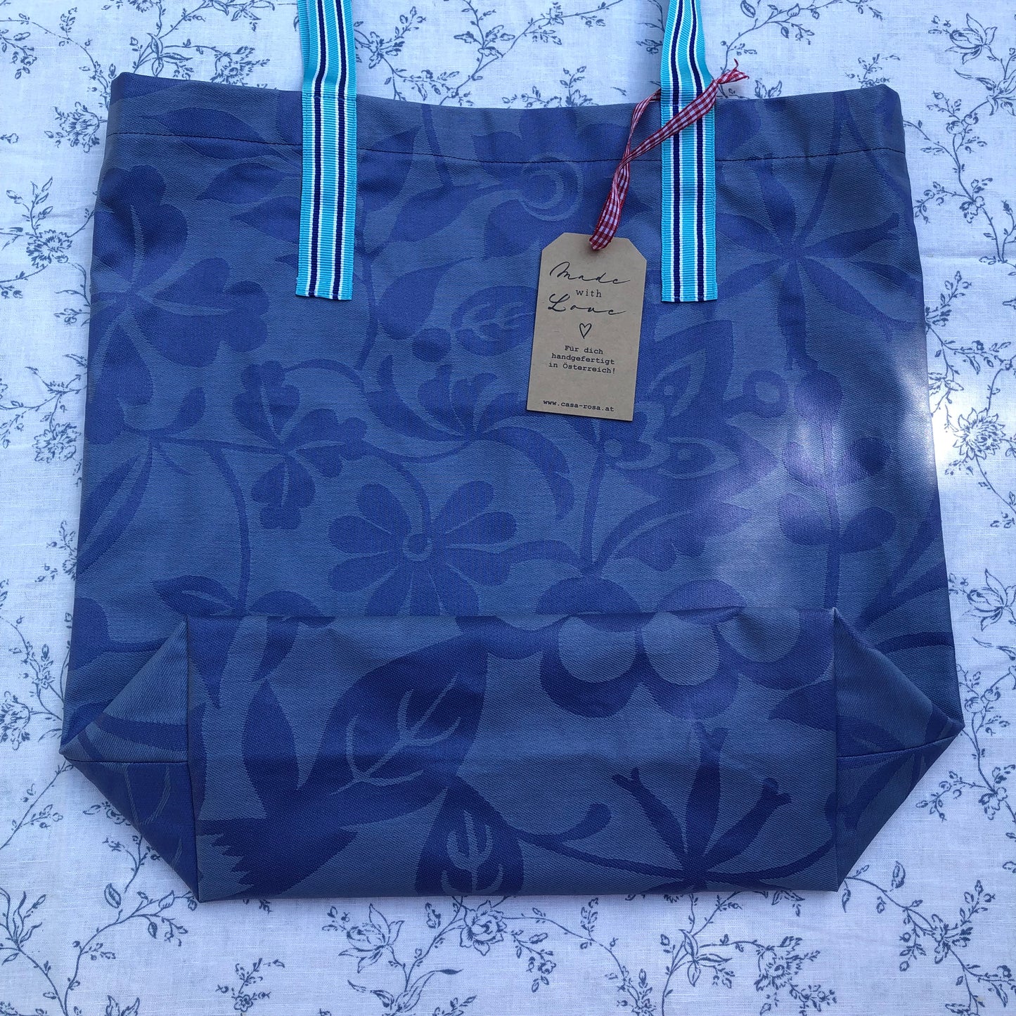 CASAROSA Shopping-Bag, blau #blu04 aus Baumwolle, wasser- und schmutzabweisend, 29x40x13 cm