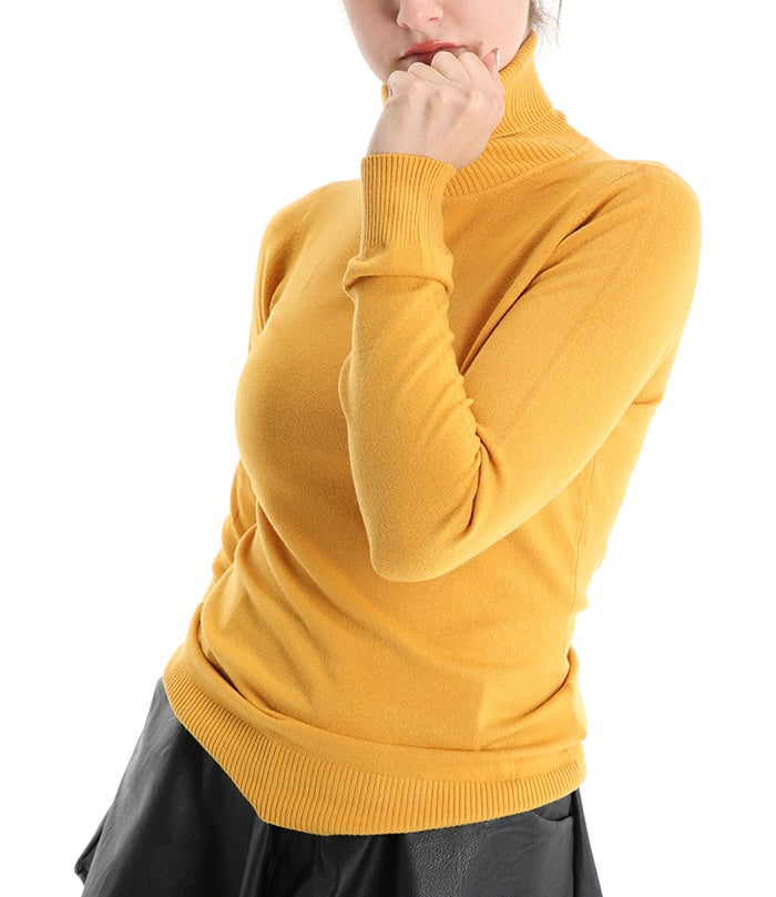 Damen Rollkragenpullover senf, one size