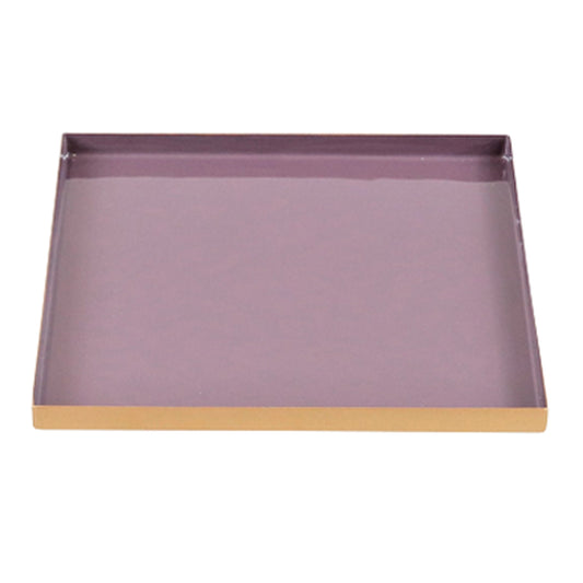 Tablett deluxe 7835 Eisen aubergine/gold  25x25x2 cm