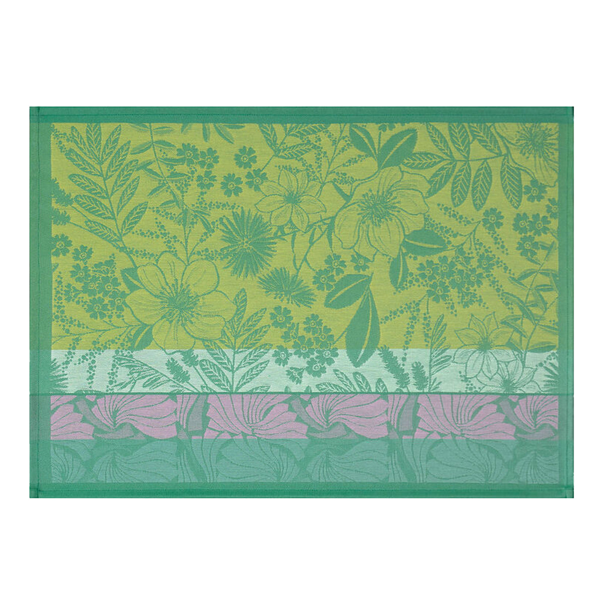 LE JACQAURD FRANCAIS Tischset Cottage jardin I grün 50x36cm, Baumwolle, fleckenabweisend