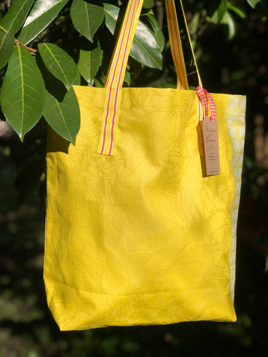 CASAROSA Shopping-Bag, gelb #gel04 aus Baumwolle, wasser- und schmutzabweisend, 29x40x13 cm