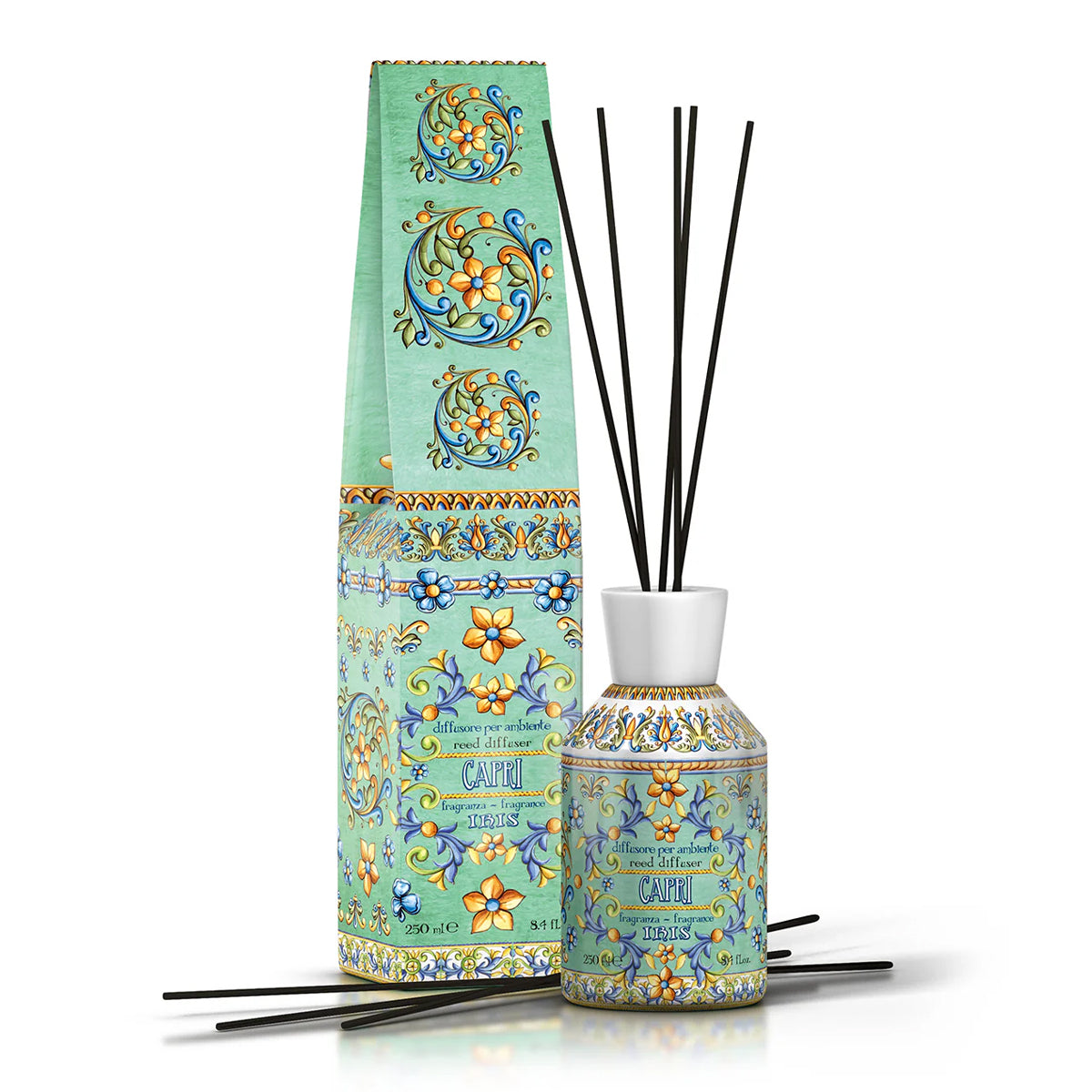 RUDY PROFUMI Raumdiffusor mit Stäbchen, 250 ml Capri I Iris & Ylang Ylang