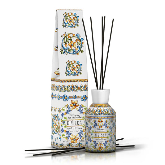 RUDY PROFUMI Raumdiffusor mit Stäbchen, 250 ml Riviera I Jasmin und Vanille