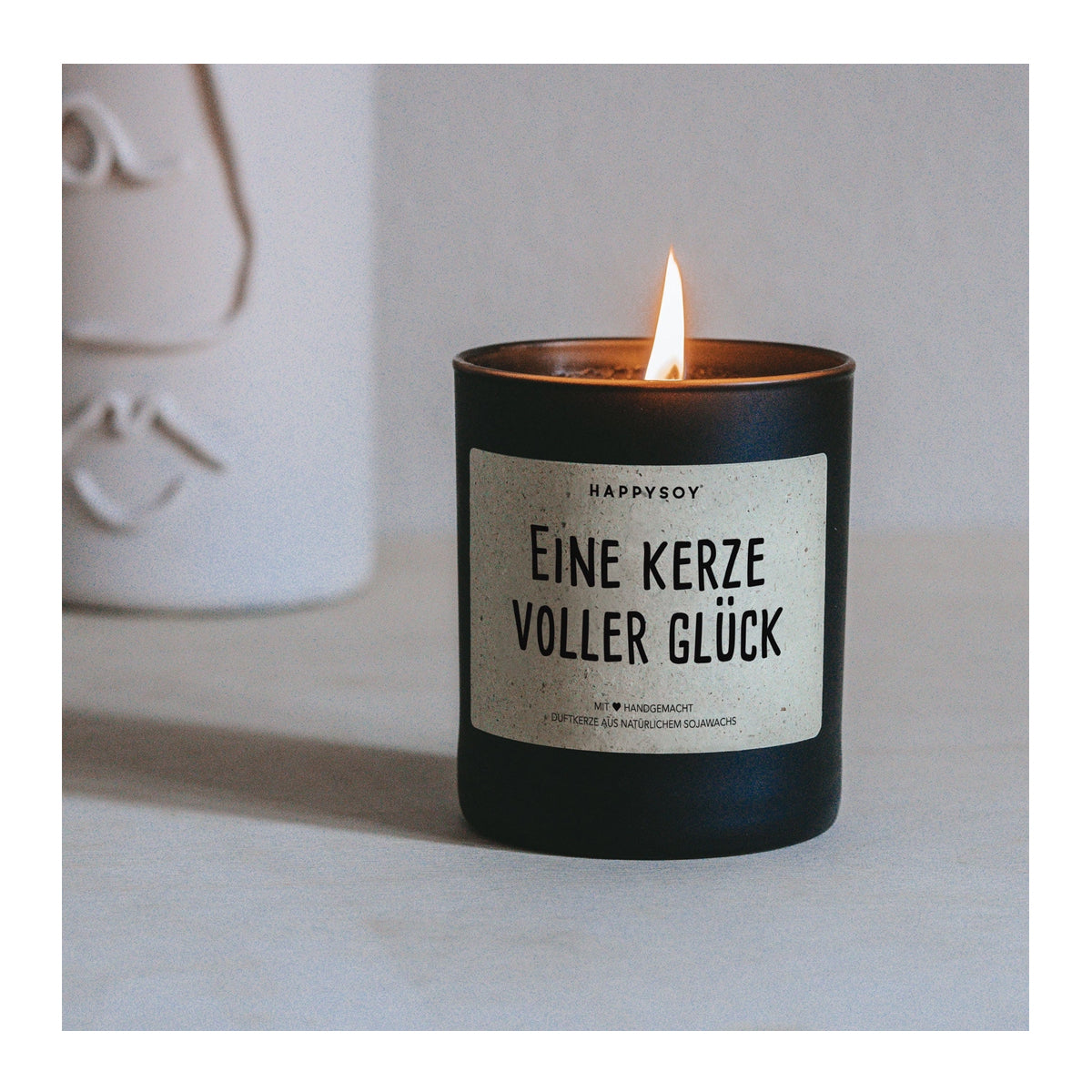 HAPPYSOY Duftkerze mit Spruch - Eine Kerze voller Glück - und wundervollem Duft