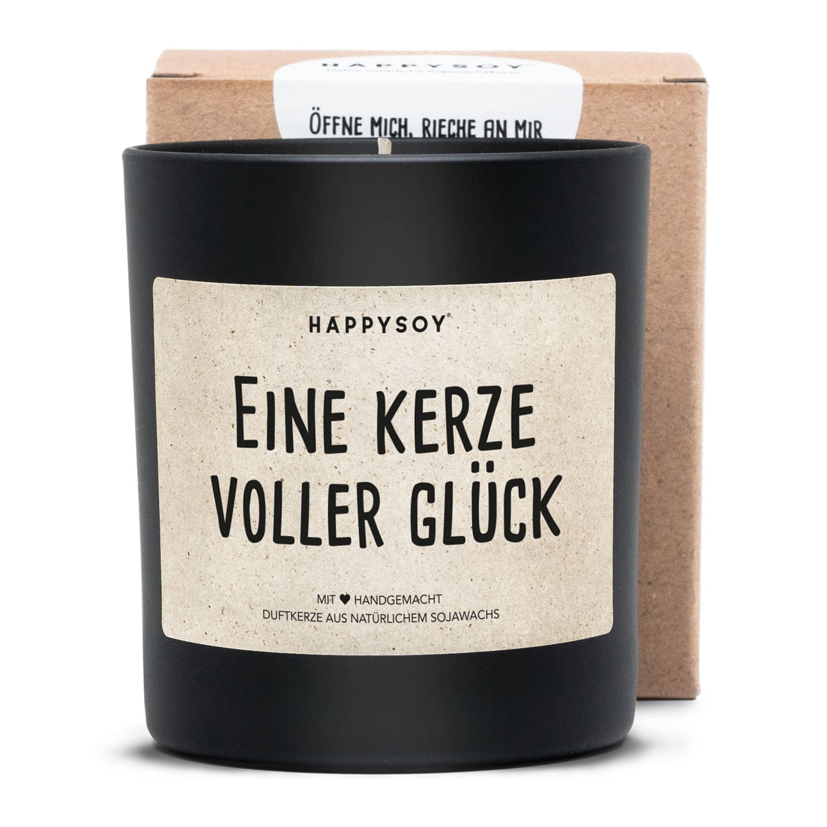 HAPPYSOY Duftkerze mit Spruch - Eine Kerze voller Glück - und wundervollem Duft