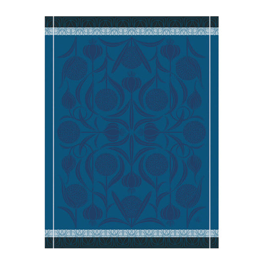 LE JACQAURD FRANCAIS Geschirrtuch, 60x80 cm, L'ail I Knoblauch I Jugendstil blau