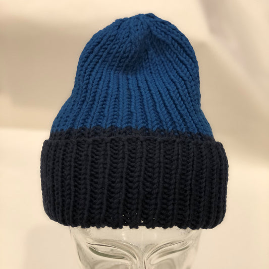 CASAROSA handgestrickte Mütze für Erwachsene one size petrol marine