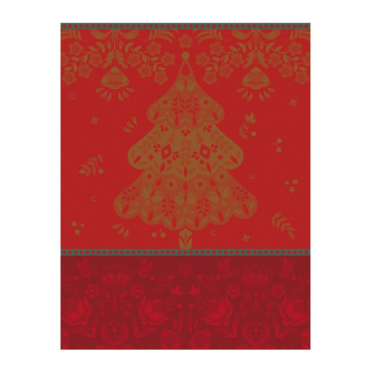 LE JACQAURD FRANCAIS Geschirrtuch, 60x80 cm, Féerie I Weihnachtsbaum rot