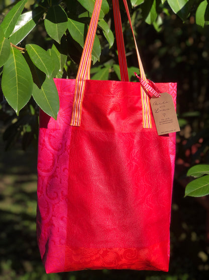 CASAROSA Shopping-Bag, rot pink #040425 aus Baumwolle, wasser- und schmutzabweisend, 29x40x13 cm
