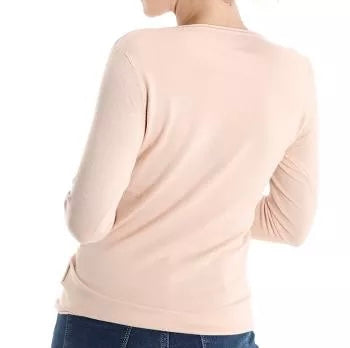 Damen Pullover Rundhals, rosa, one size
