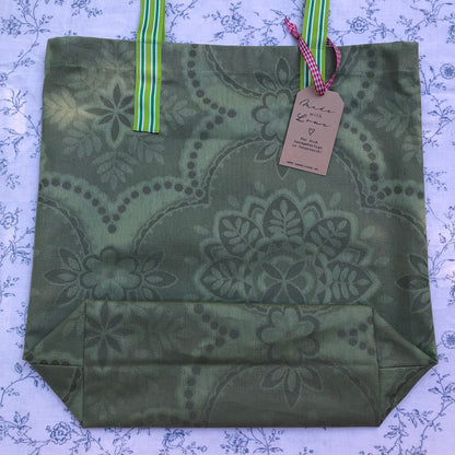 CASAROSA Shopping-Bag, grün #sal04 aus Baumwolle, wasser- und schmutzabweisend, 29x40x13 cm