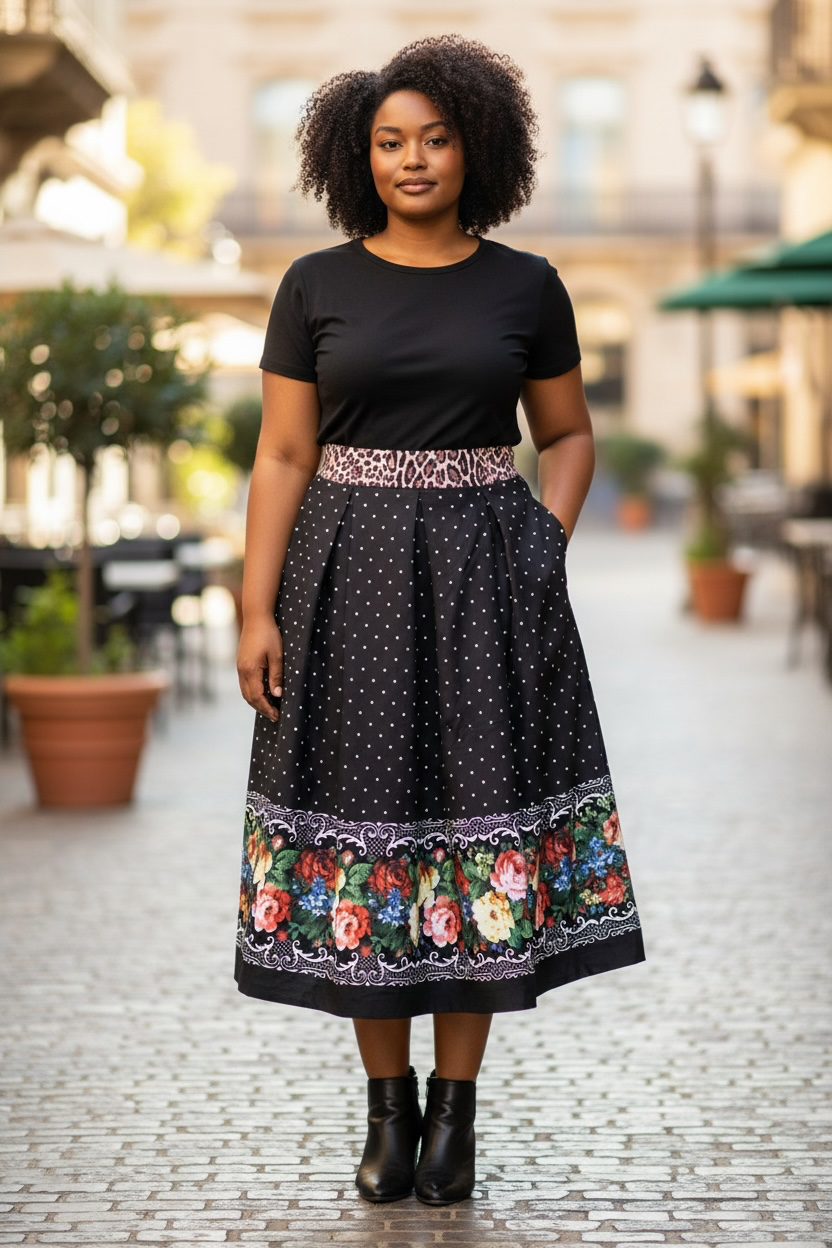 Damen-Rock BlumenLeo
