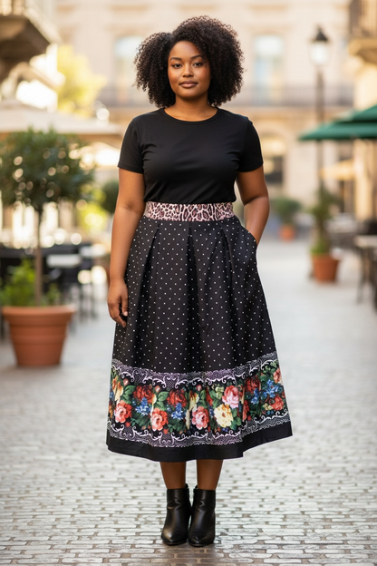 Damen-Rock BlumenLeo
