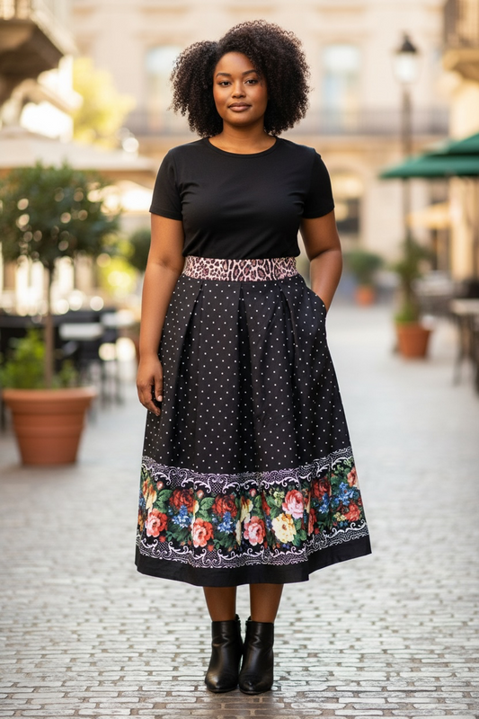 Damen-Rock BlumenLeo