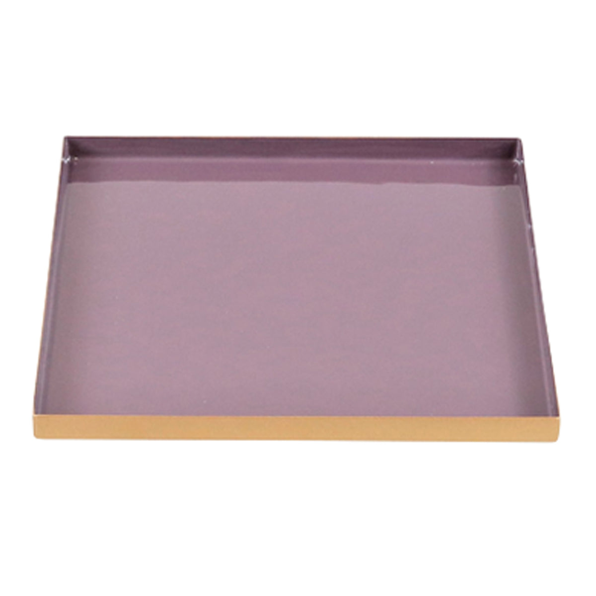 Tablett deluxe 7835 Eisen aubergine/gold  25x25x2 cm