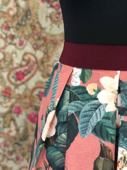 Damen-Rock Fauna&Flora rot