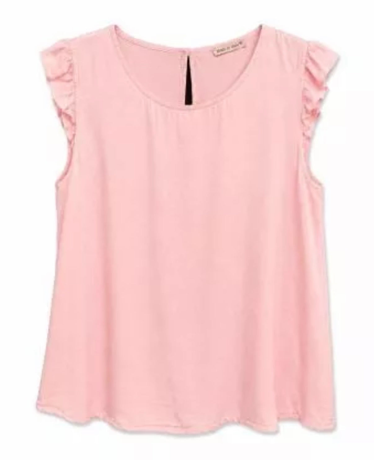 Damen Shirt mit Volant-Ärmel, rosa, one size