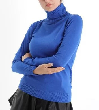 Damen Rollkragenpullover royalblau, one size