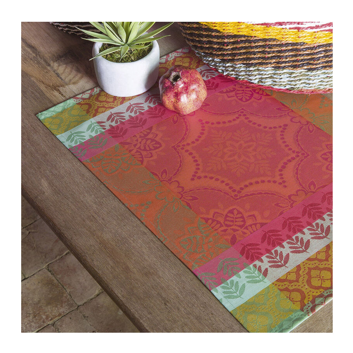 LE JACQAURD FRANCAIS Tischset Bastide poivron I paprika I rot 50x36cm, Baumwolle, fleckenabweisend