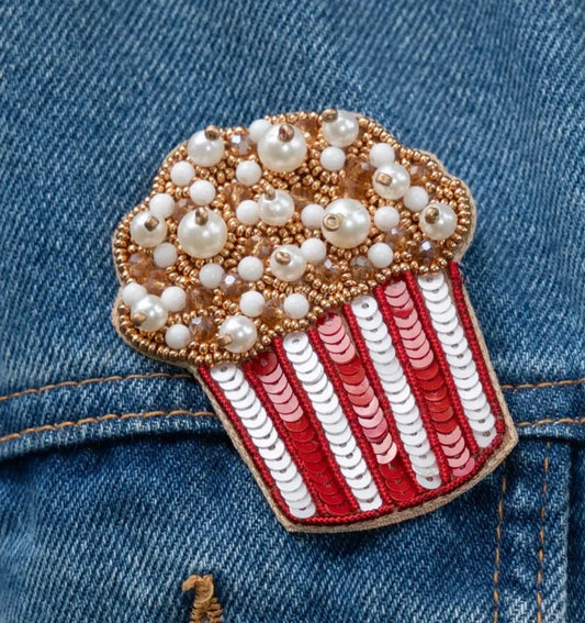 Brosche Popcorn