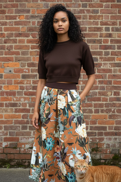 Damen-Rock Fauna&Flora orange