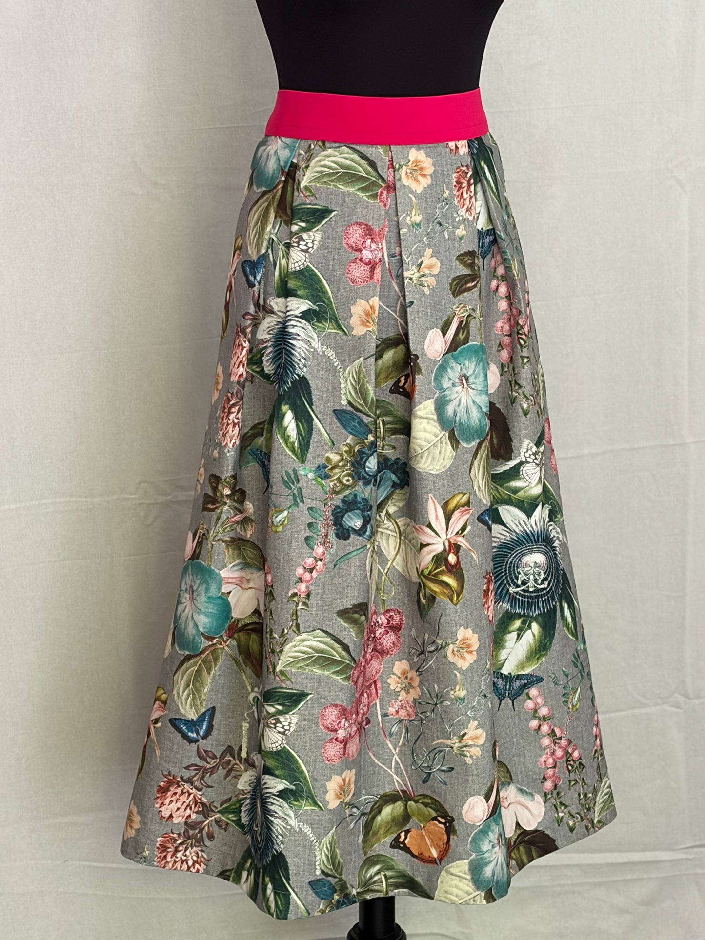 Damen-Rock Passionsblume grau