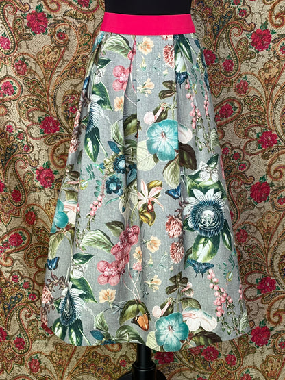 Damen-Rock Passionsblume grau