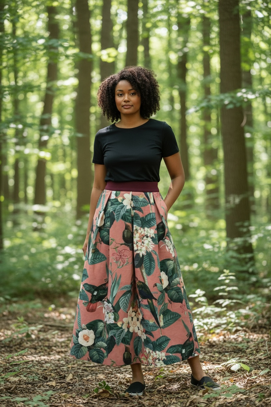 Damen-Rock Fauna&Flora rot