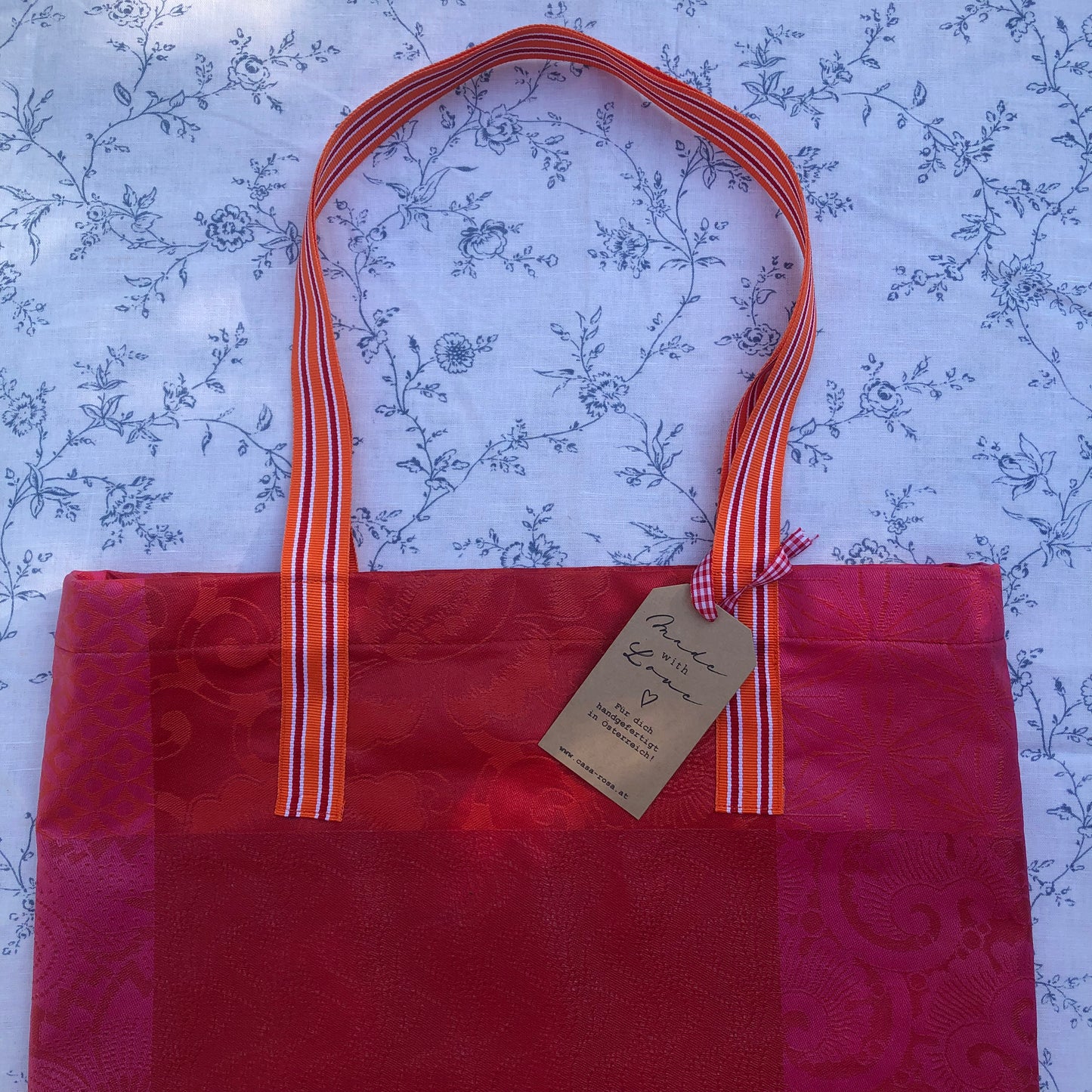 CASAROSA Shopping-Bag, rot pink #040425 aus Baumwolle, wasser- und schmutzabweisend, 29x40x13 cm