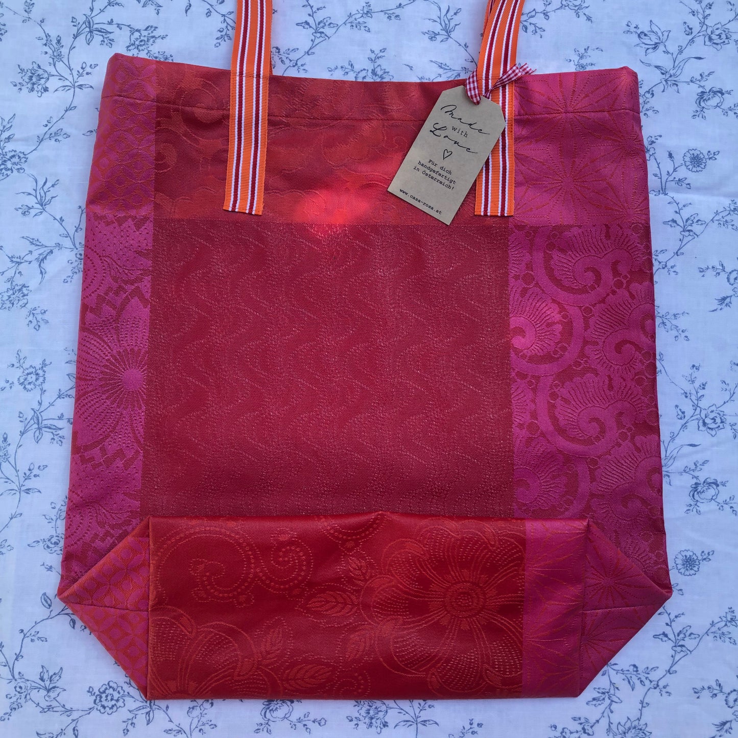 CASAROSA Shopping-Bag, rot pink #040425 aus Baumwolle, wasser- und schmutzabweisend, 29x40x13 cm