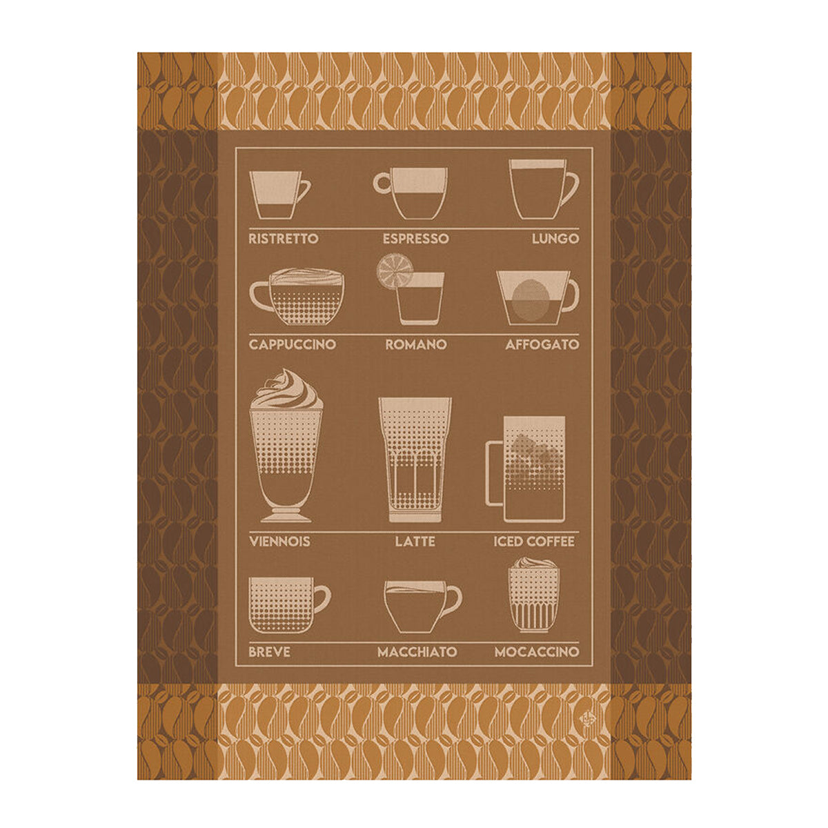 LE JACQUARD FRANCAIS Geschirrtuch, 60x80 cm, Kaffee Barista braun
