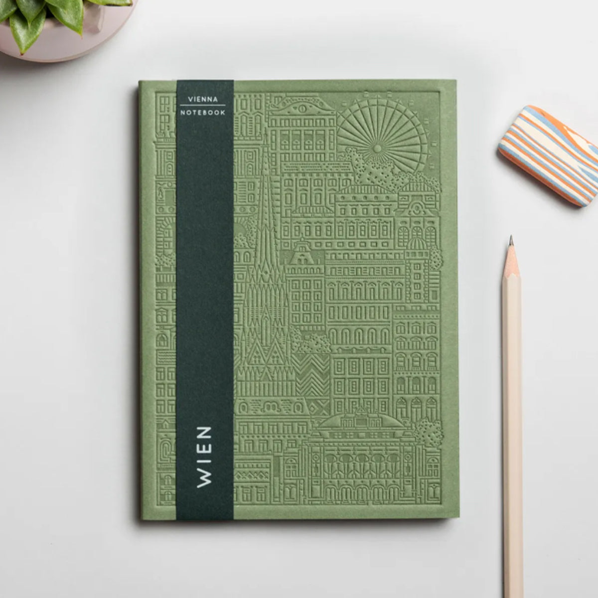 THE CITY WORKS Wiener Notizbuch A6 grün