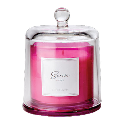 SENSE Duftkerze mit Glas-Glocke Peony I Pfingsrose, pink