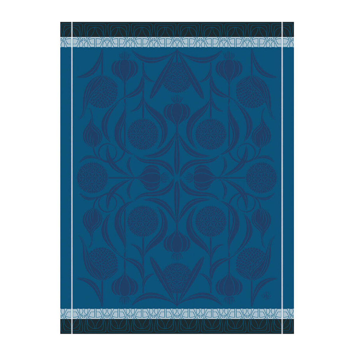LE JACQAURD FRANCAIS Geschirrtuch, 60x80 cm, L'ail I Knoblauch I Jugendstil blau