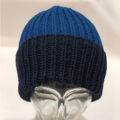CASAROSA handgestrickte Mütze für Erwachsene one size petrol marine
