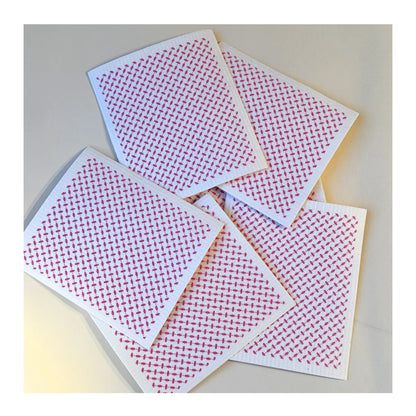 KISS MY KITCHEN Schwammtuch, Pali weiß/pink, 17x20cm, wasch- und kompostierbar